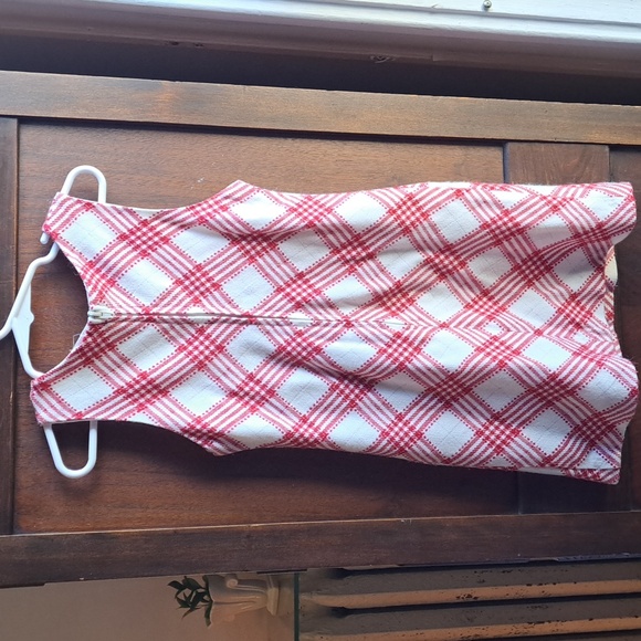 Hartstrings girls size 5 red and white striped plaid retro jumper - Picture 4 of 4